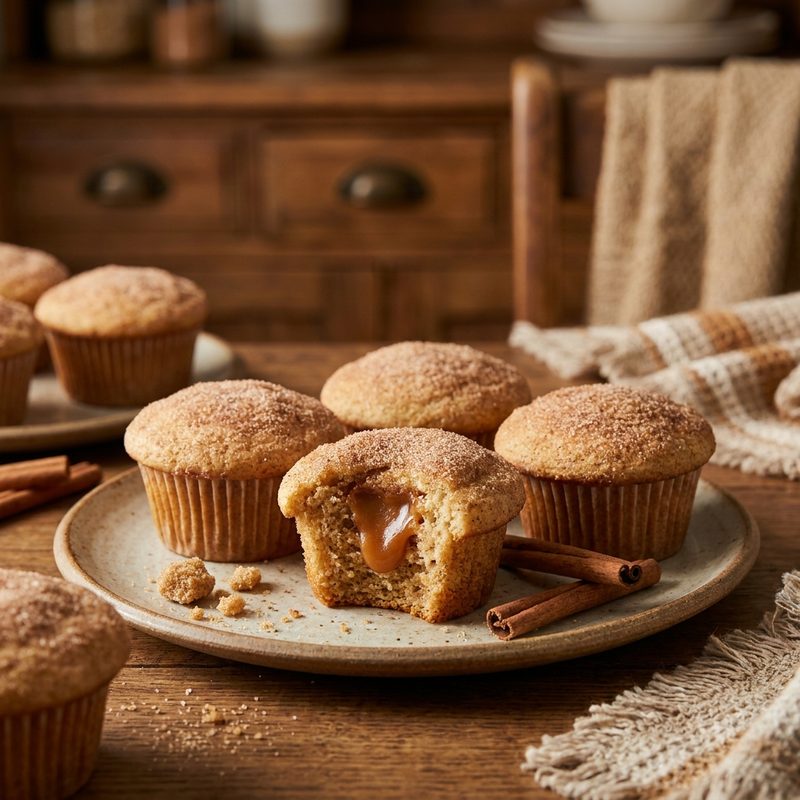 Caramel Stuffed Snicker Doodle Cupcakes