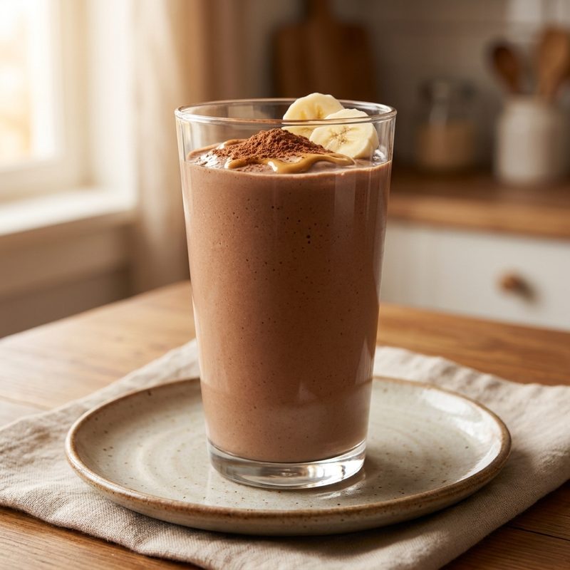 Skinny Chocolate Peanut Butter Banana Shake