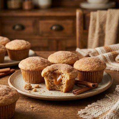 Caramel Stuffed Snicker Doodle Cupcakes