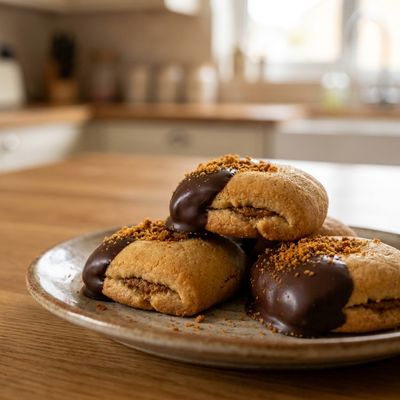 Chocolate Dipped Biscoff Pillow Cookiessundaysupper