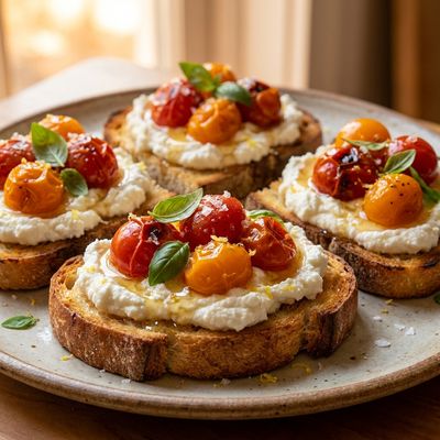 Ricotta Toasts Tomatoes