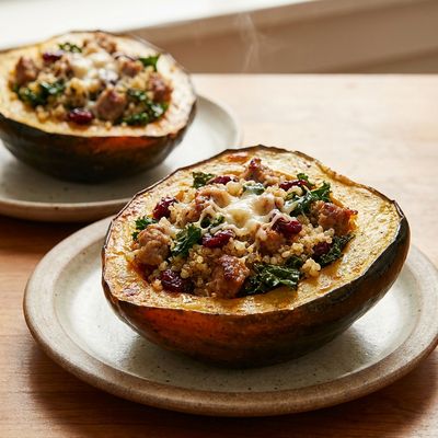 Sausage Quinoa Stuffed Acorn Squash