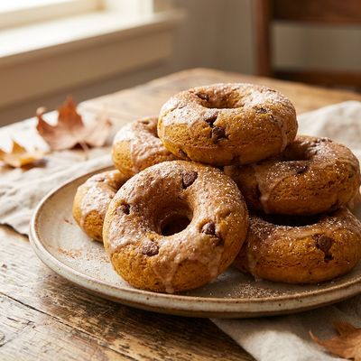 Skinny Pumpkin Cinnamon Chip Donuts