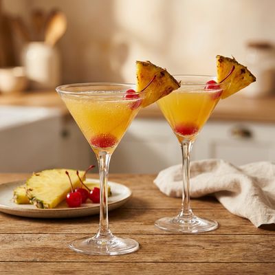 Sparkling Pineapple Upside Down Cake Martini