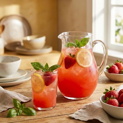 Strawberry Basil Lemonade Spiked or Unspiked