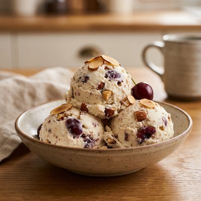 Toasted Almond Cherry Ice Cream