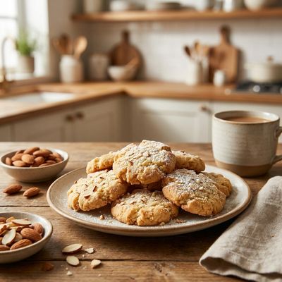 Toasted Almond Shortbread Cookies